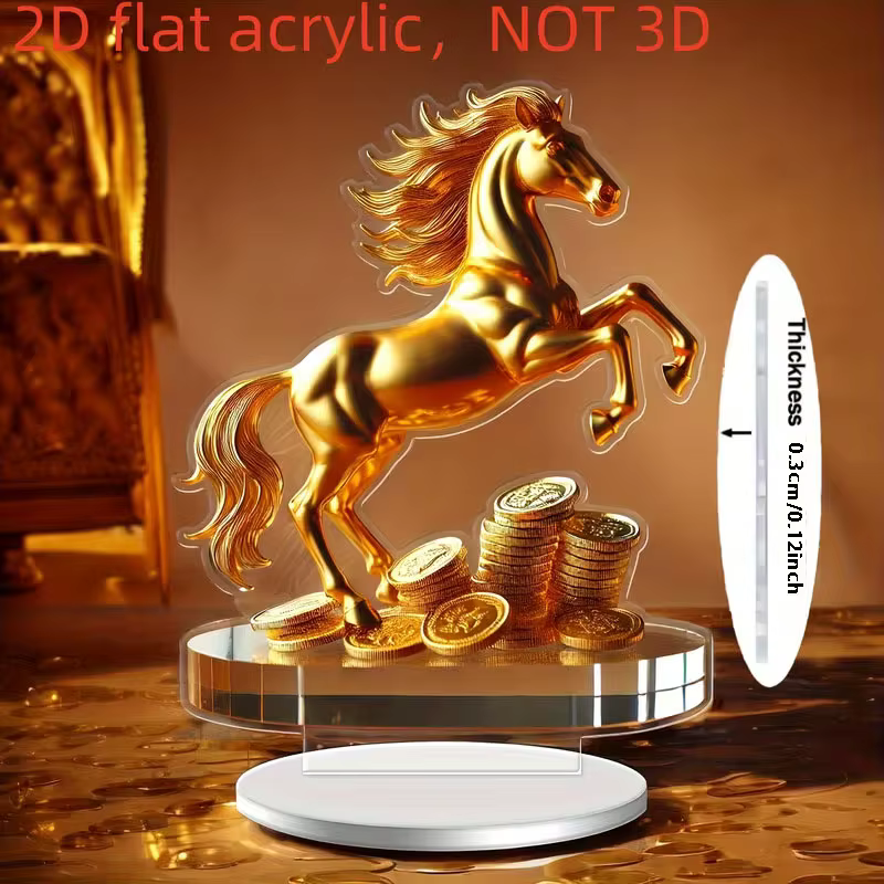Statue de cheval en acrylique de style bohème - Décoration artistique de bureau, symbole de richesse
