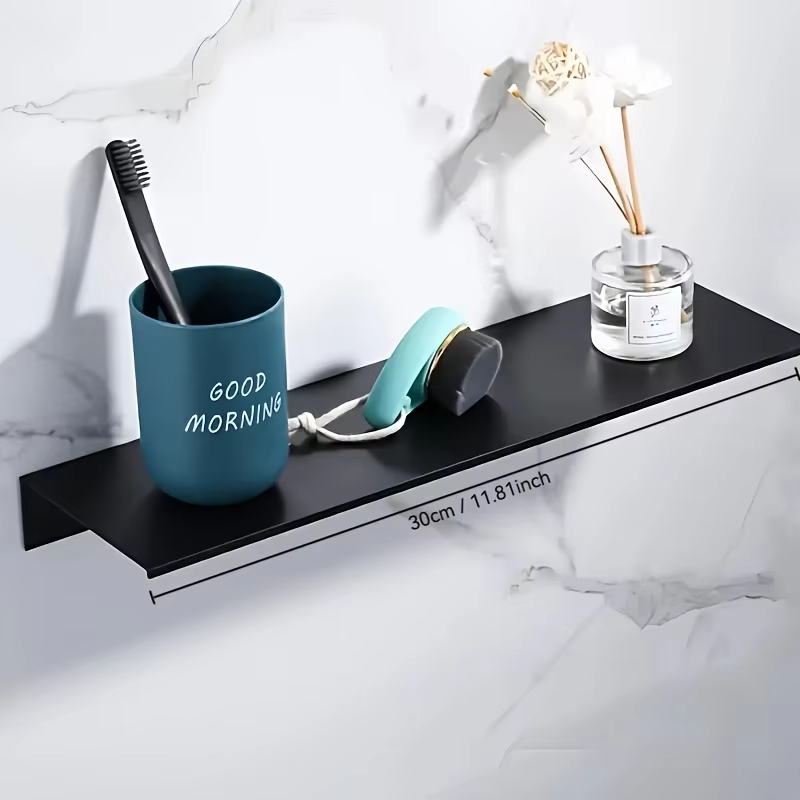 Étagère de douche Étagères de salle de bain Plateau en aluminium pour salle de bain et cuisine noir,