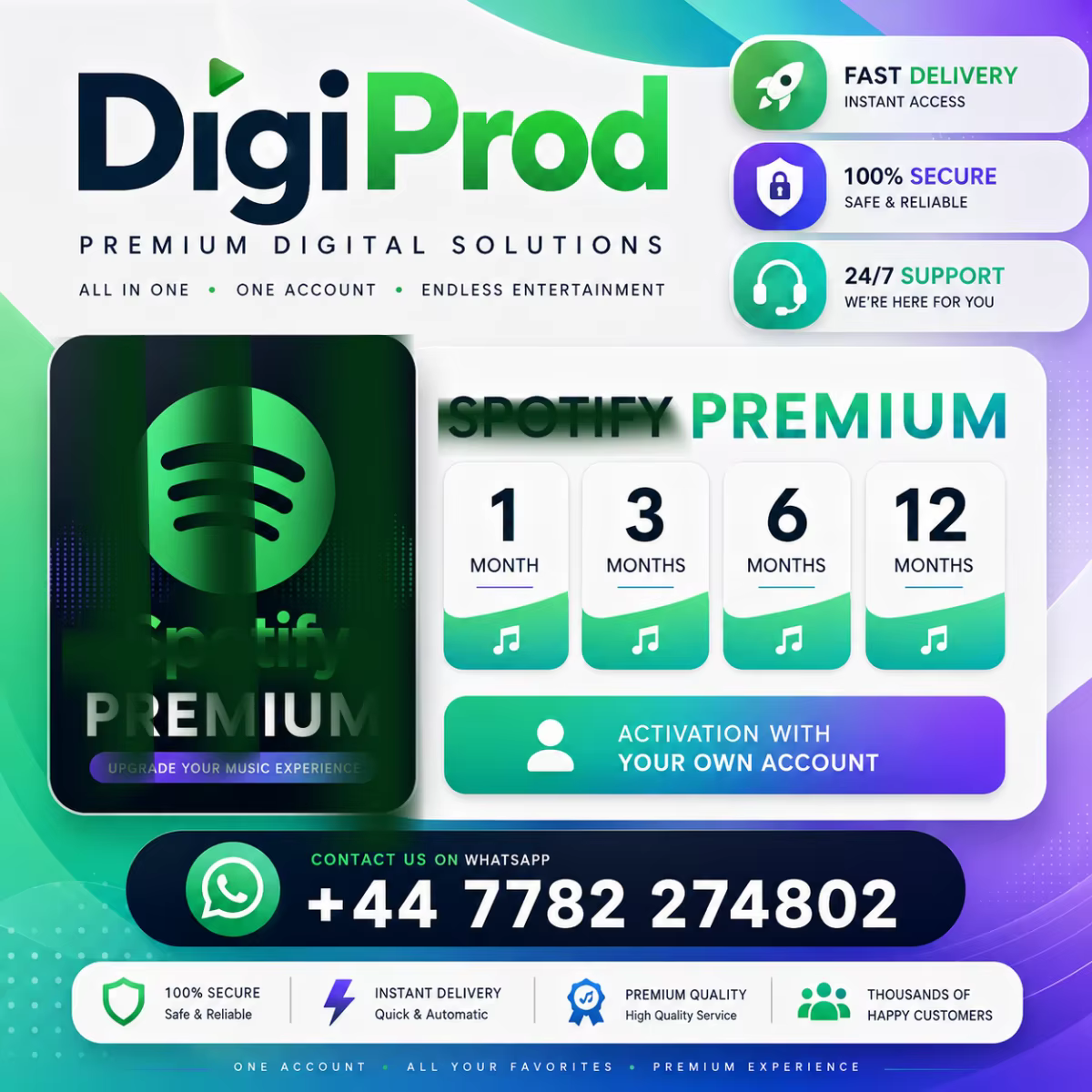Abonnement Spotify Premium | Livraison rapide | Assistance clientèle 24h/24 et 7j/7