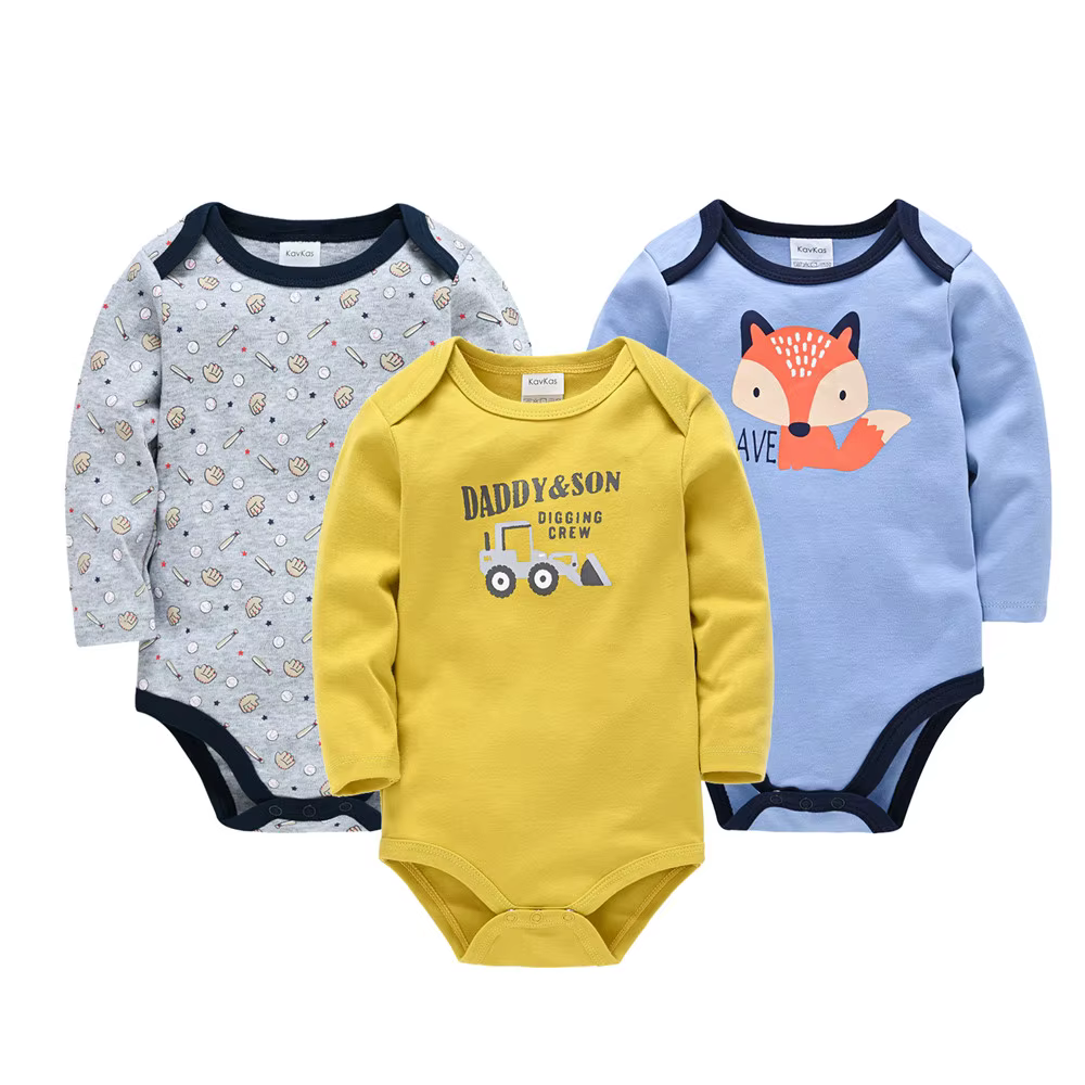 Body bébé 2026 à manches longues, printemps-automne, pour filles et garçons, vêtements imprimés dess