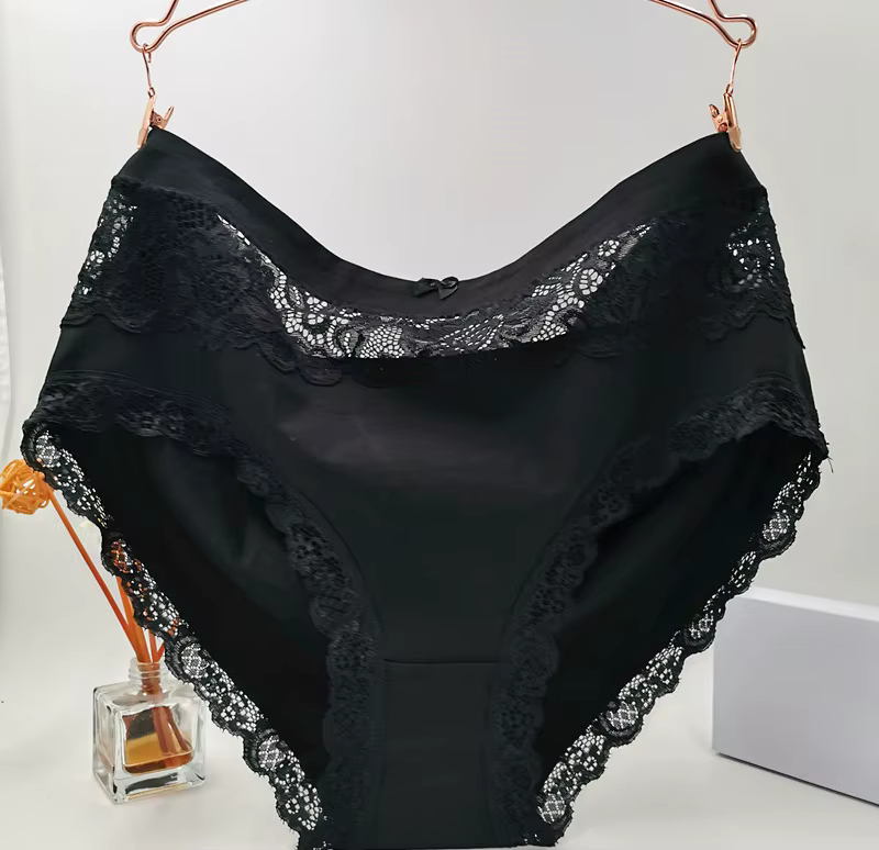 Culotte à fleurs en dentelle pour femmes, sous-vêtements féminins, slip sexy, caleçon en coton, gran