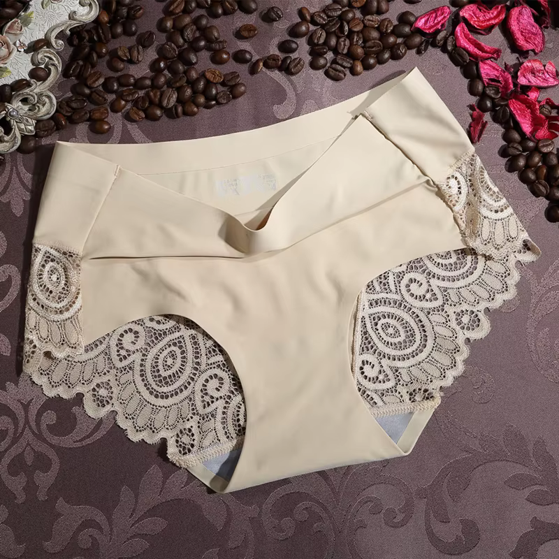 Culotte en dentelle sans couture pour femme, slip glacé sexy, culotte évidée, culotte intime, linger