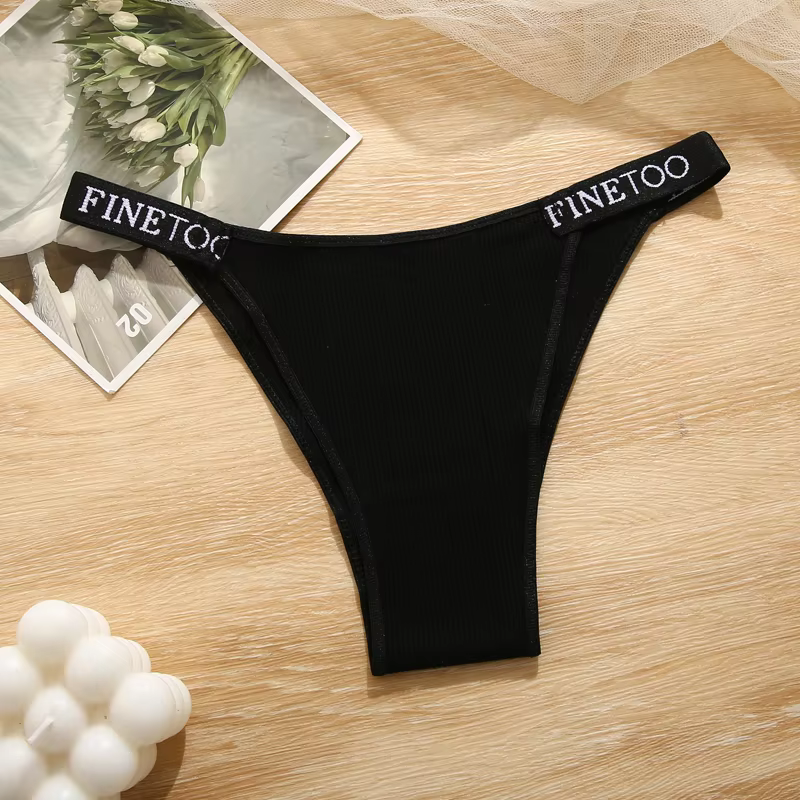 Culotte brésilienne en coton pour femmes, sous-vêtements respirants, taille basse, doux, couleur uni