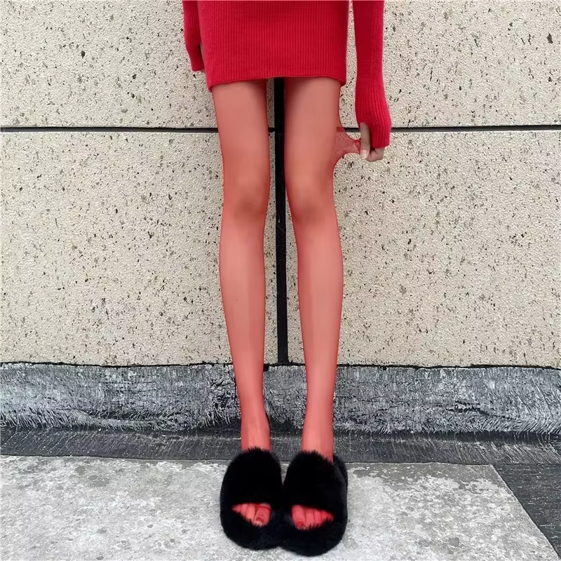 Collants Sexy rouges automne hiver bas minces collants vêtements chauds nouveaux collants pour femme