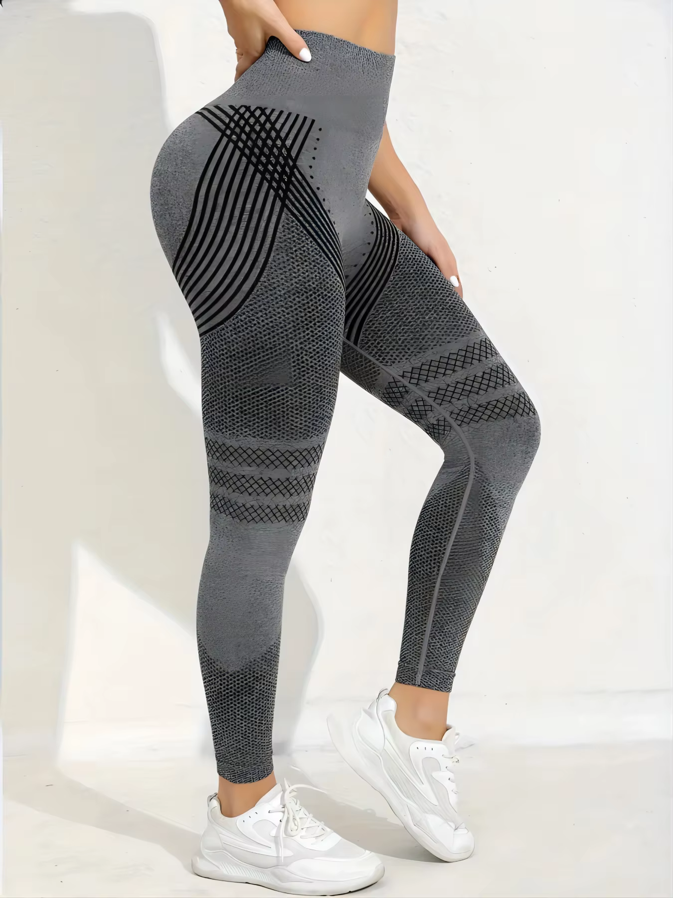Leggings d'entraînement taille haute sans couture pour femmes, pantalon athlétique froissé pour le l