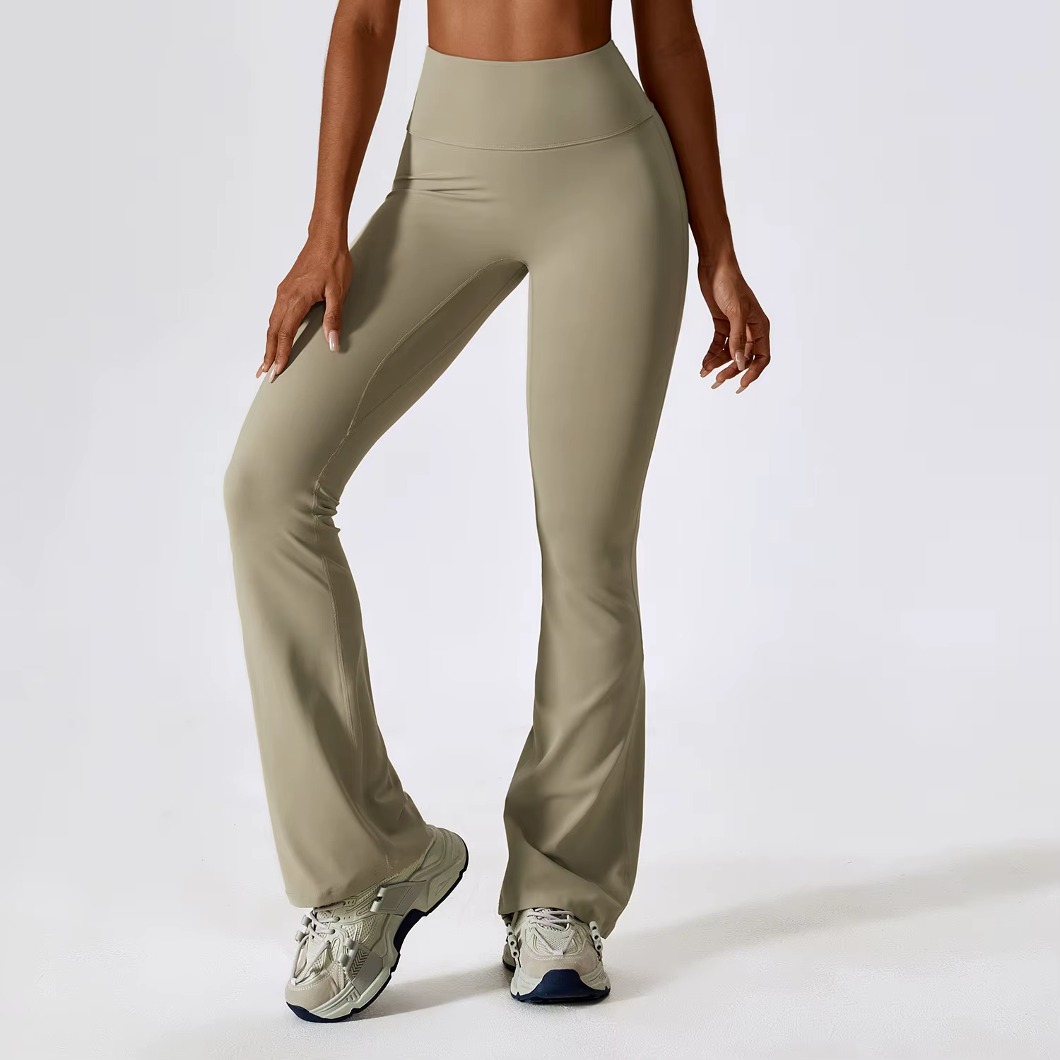 Leggings évasés d'entraînement pantalons de Yoga femmes taille haute pantalons à jambes larges femme