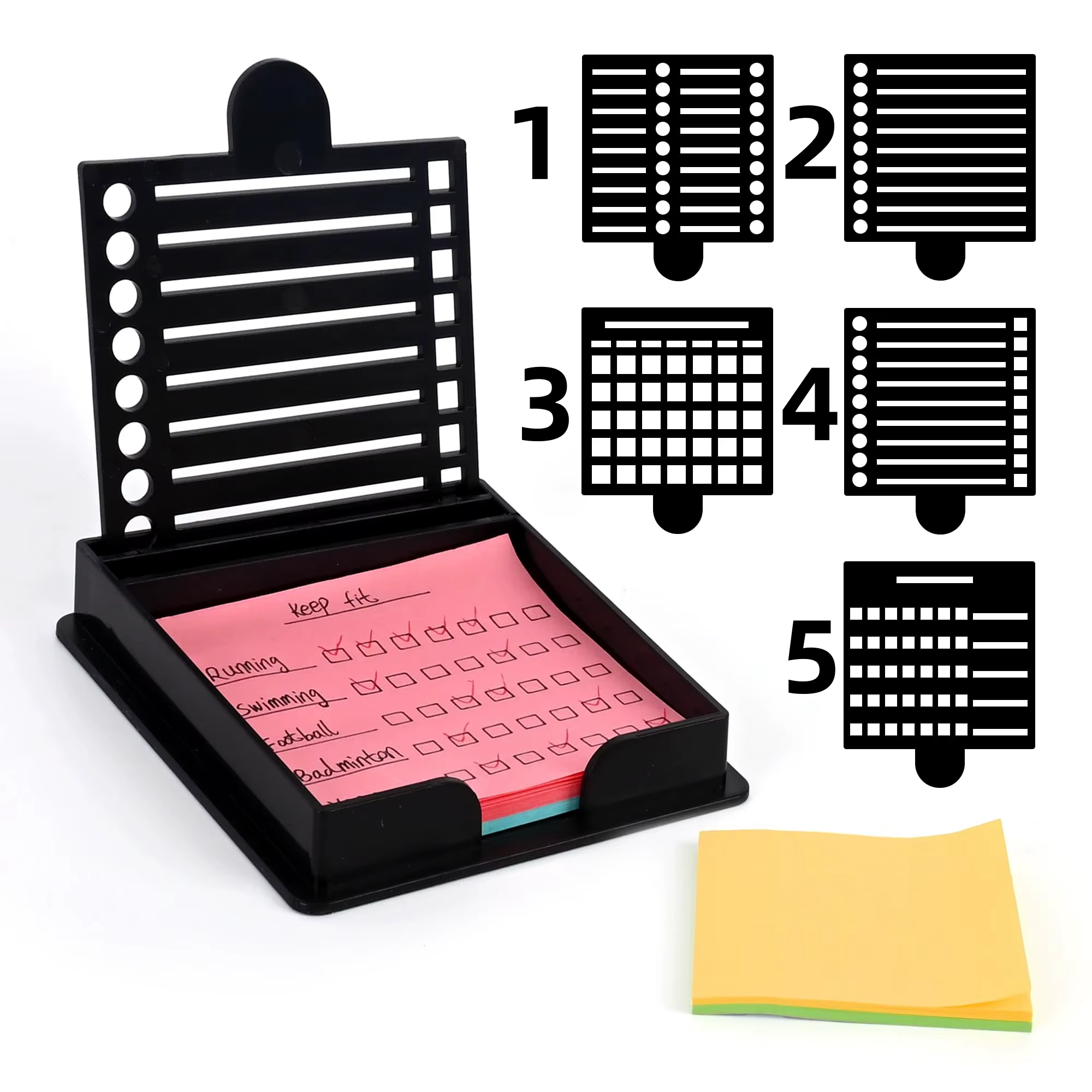 Support pour notes autocollantes compatible avec les notes Post-it, distributeur avec gabarits de de
