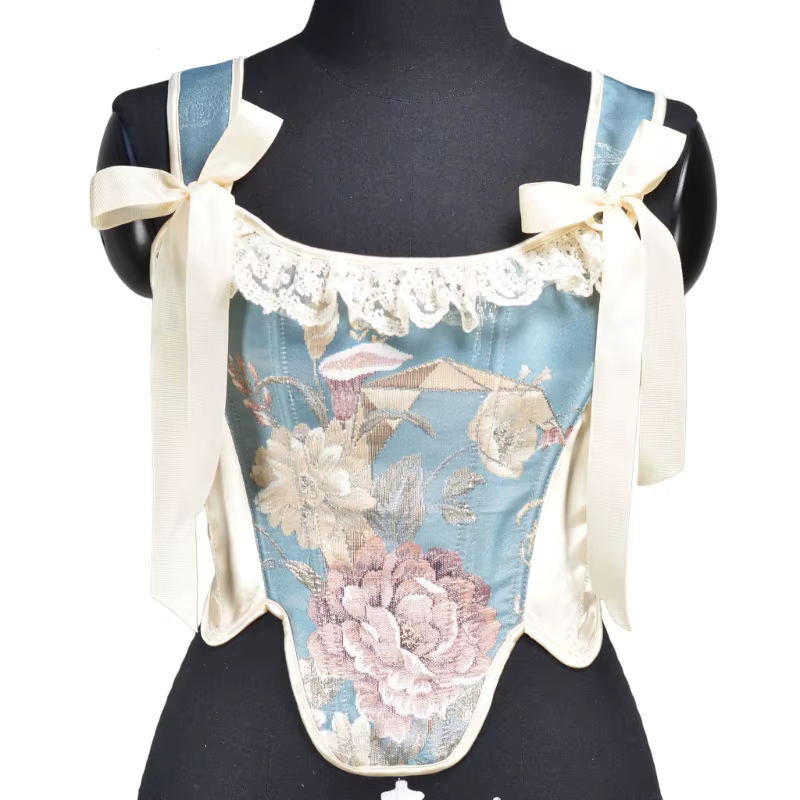 Corset français en arête de poisson pour femme, forme de taille, haut court, bustier vintage, aminci