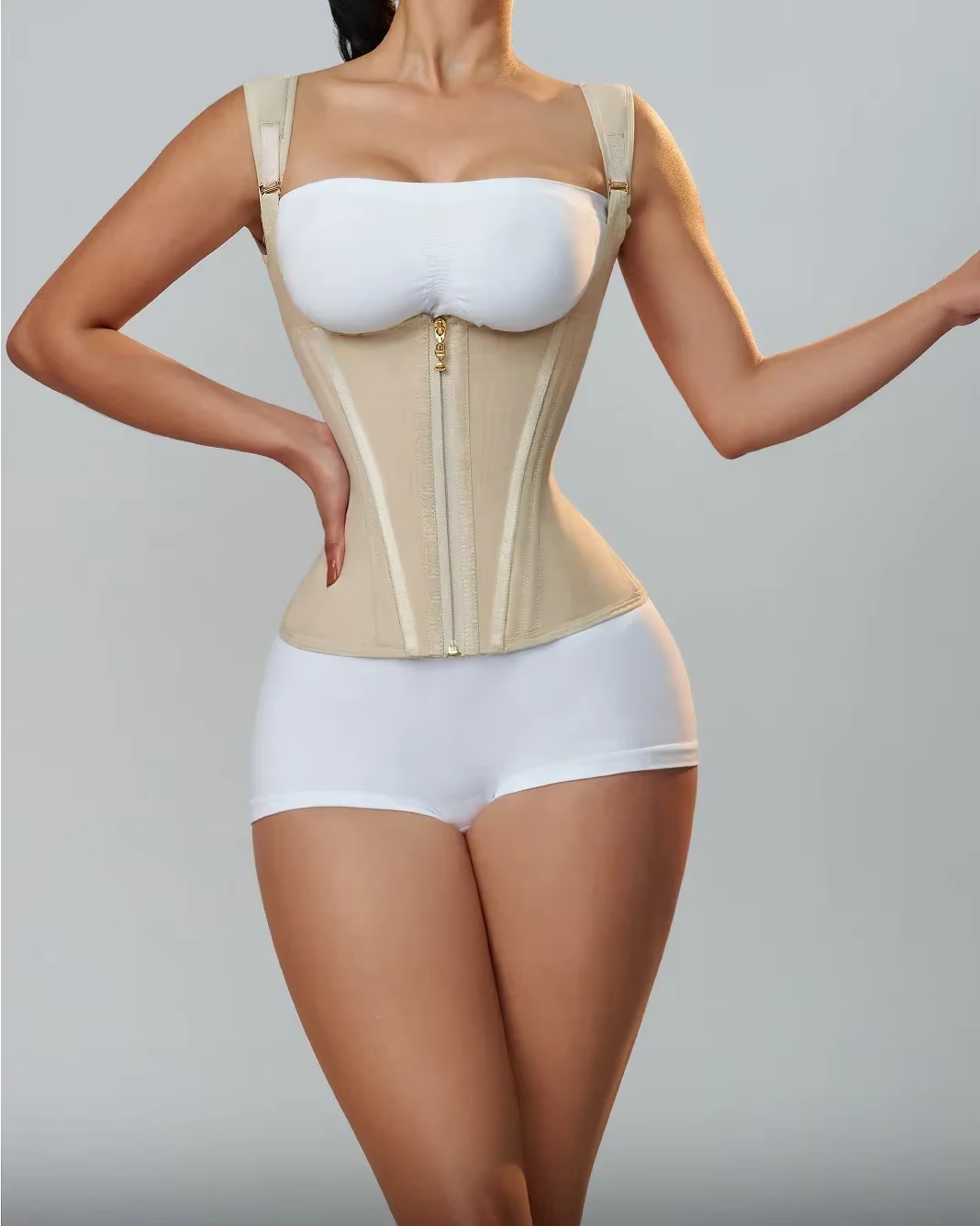 Corset Modelant le Corps pour Femme, Vêtement à Double Tunique, Compression, Entraîneur de Taille, F