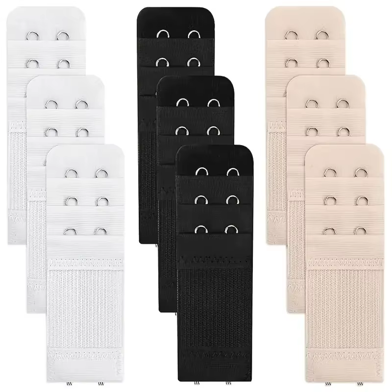 Extensions de soutien-gorge souples, 9 pièces, 2 crochets, 3 rangées réglables, extension arrière co