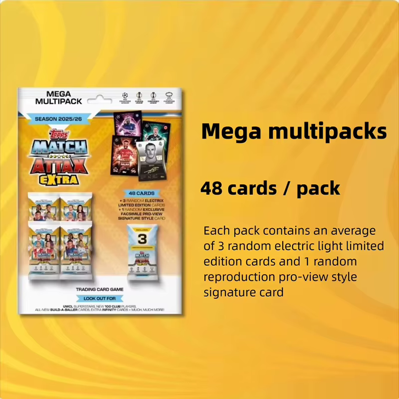 TOPPS Authentique Saison 2025/26 Topps UCL Match Attax Booster Pack Carte de Collection de Jeu Carte