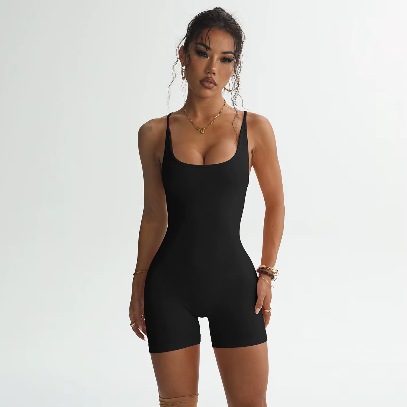 Body de sport pour femmes, short à bandes, combishort croisé, barboteuse de Yoga en plein air, panta