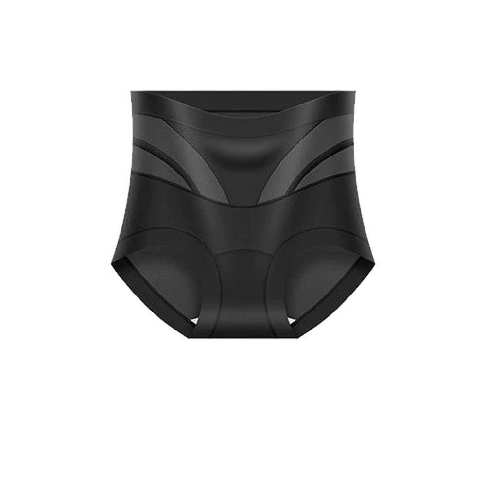 Culotte gainante taille haute en maille, effet ventre plat, post-partum, amincissante, couleur unie