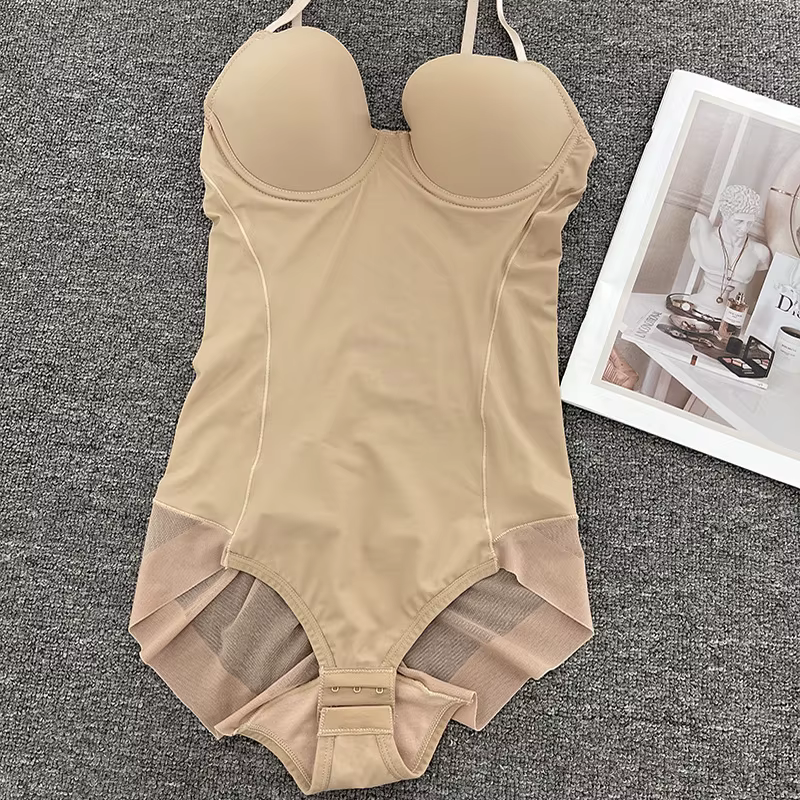 Body sculptant pour femme avec soutien-gorge intégré, sans couture, pour le contrôle abdominal et l'