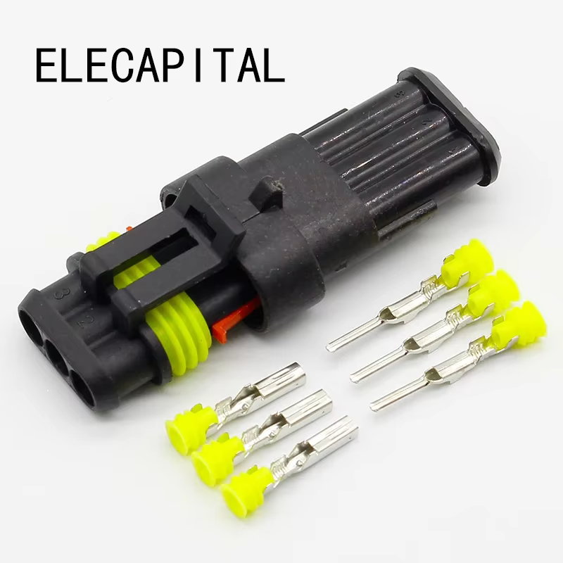 Kit de 5 jeux de fil électrique étanche à 3 broches, connecteur automobile pour voiture