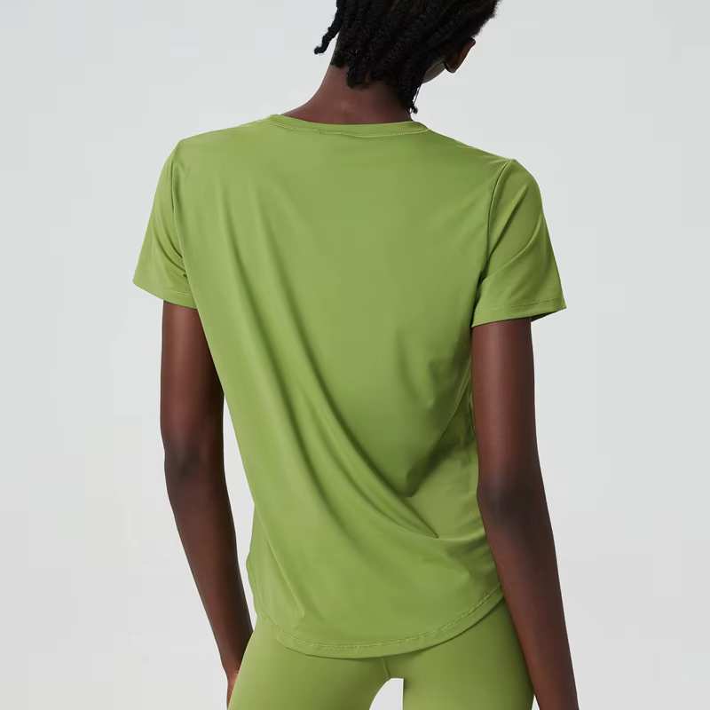 T-shirt de yoga à manches courtes pour femme, haut de fitness léger, respirant, séchage rapide, chem