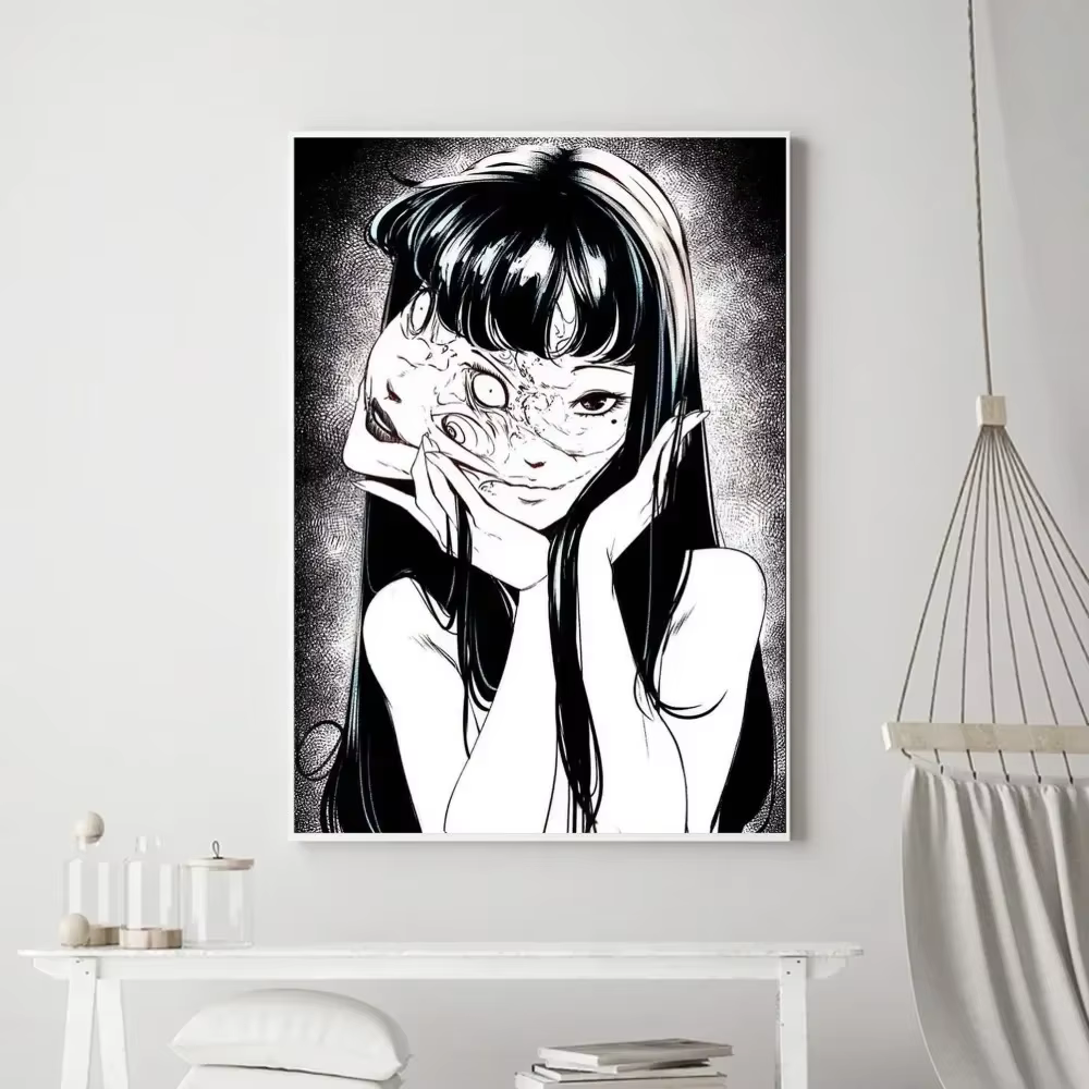 Affiches imprimées de dessins animés japonais Junji Ito, peinture sur toile murale, autocollant mura