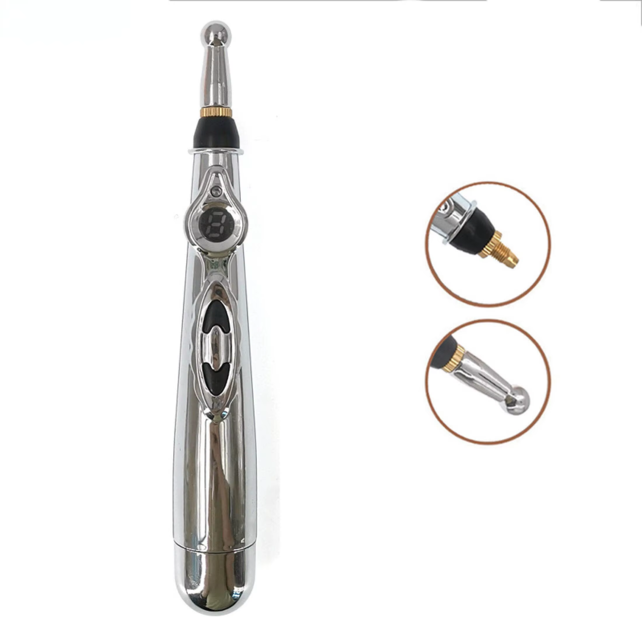 Stylo de Massage électrique à points d'acupuncture, 2/5 têtes, stylo de Massage énergétique méridien