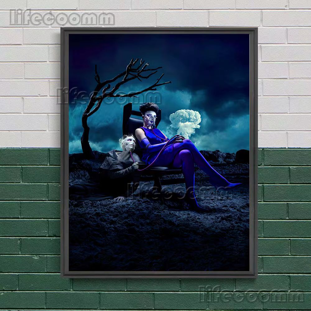 Apocalypse histoire d'horreur abstraite mur Art toile peinture bougie mystérieuse effrayante bougie