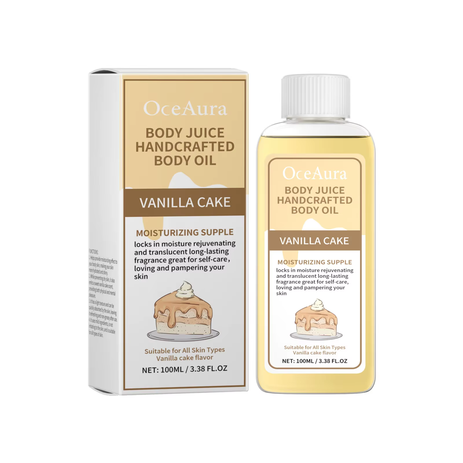OceAura huile corporelle parfumée vanille parfum longue durée hydratant rajeunissement de la peau hu