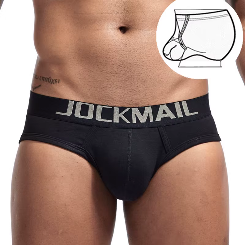 Slip de sport taille basse pour homme, sous-vêtement sexy avec anneau intérieur, short de sport déco