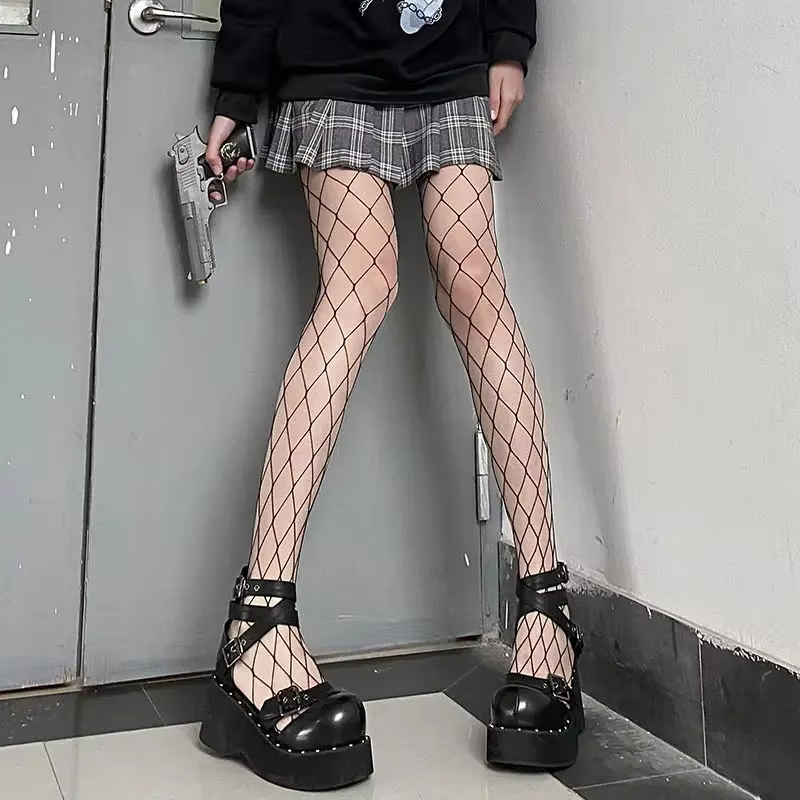 Collants résille en maille pour filles japonaises, collants Lolita Ins, collants blancs pour femmes,