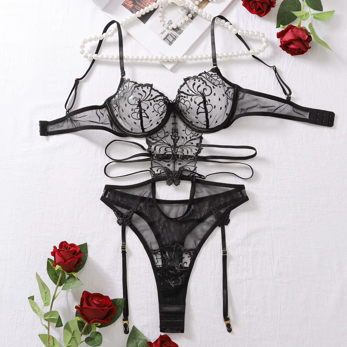 Body en dentelle florale exclusif, vêtement féminin tendance, lingerie sexy pour femmes, décolleté p