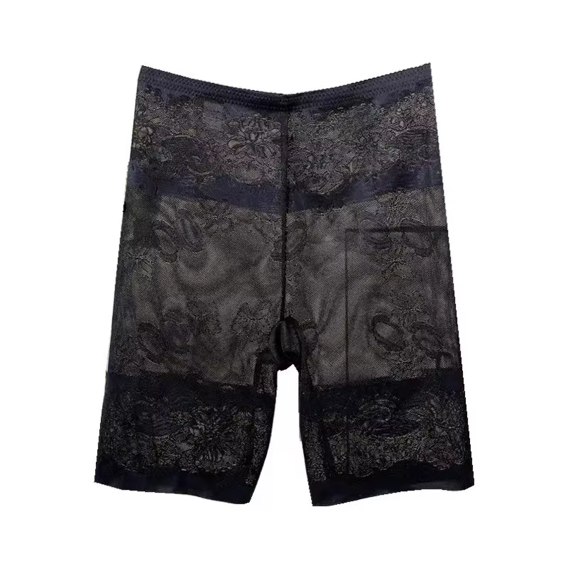 Femmes bout à bout contrôle du ventre dentelle garniture taille haute Shapewear slips sans couture m