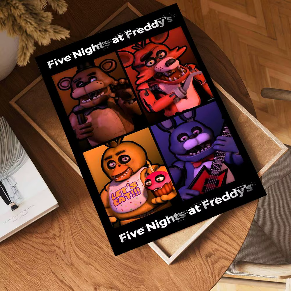 Affiche artistique autocollante classique Fnaf Five-nights-At-Freddys, impressions sur papier blanc,