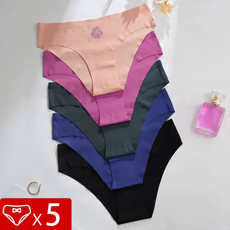 Sous-vêtements Ultra-fins sans couture, culotte Invisible pour femmes, slip Sexy en soie glacée, tai