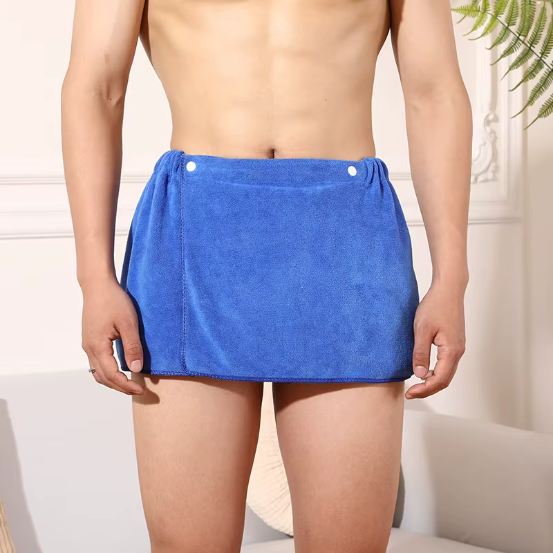 Pyjama en Microcarence Super Absorbant pour Homme, Vêtement de Nuit Court, Pantalon Fendu sur le Côt