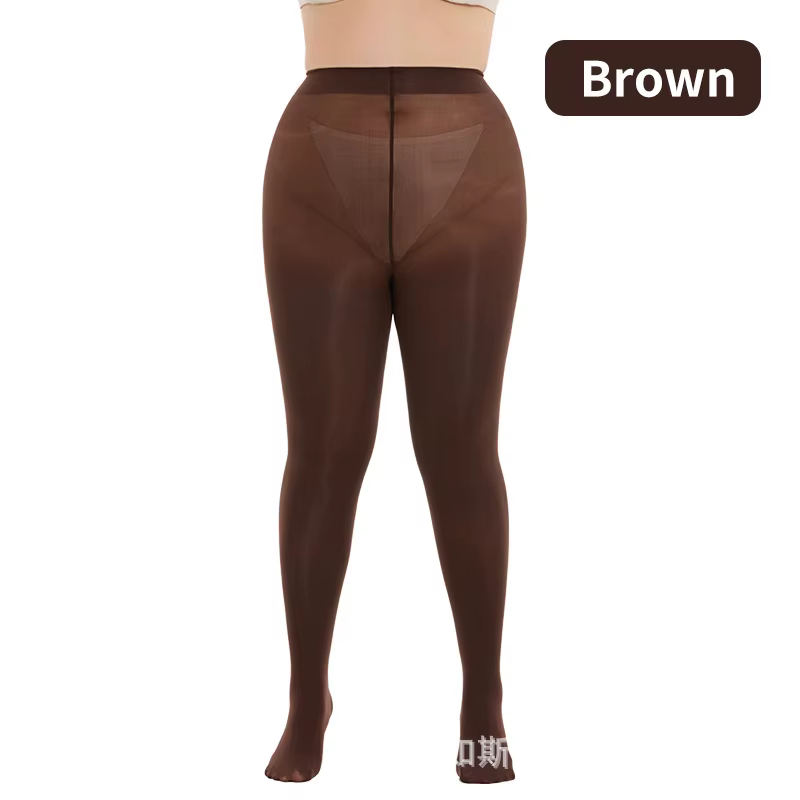 Collants 40D grande taille pour femmes, 50 à 90kg, entrejambe Durable, marron, Leggings de carnaval,