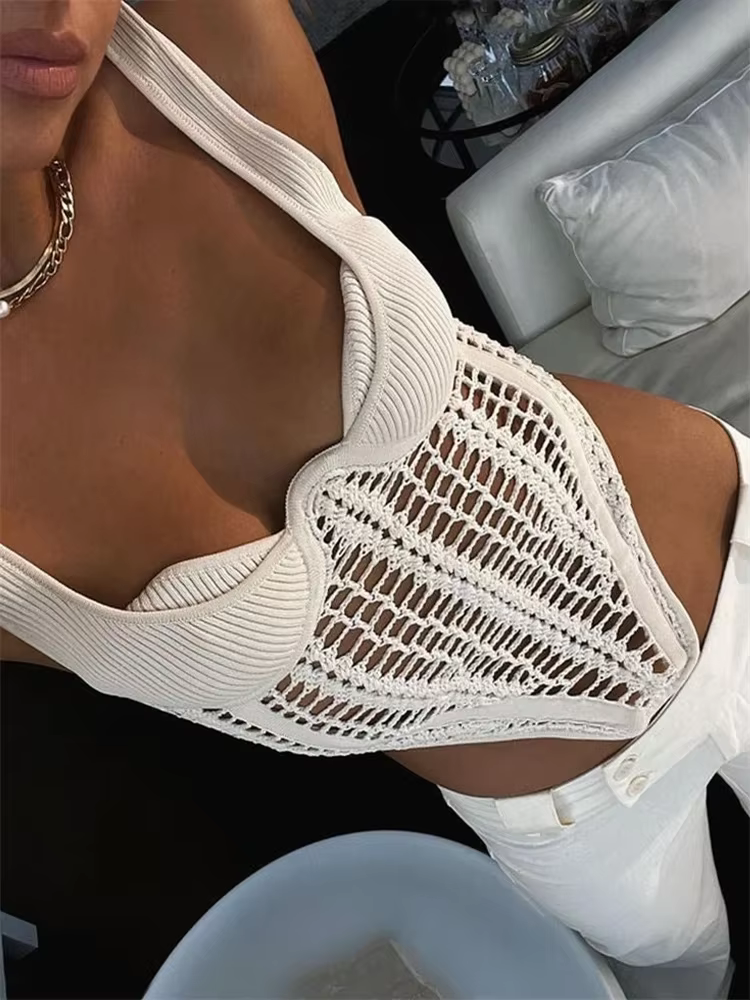 TARUXY-Corset en arête de poisson pour femme, crocheté à la taille, haut court en Y, glacé, sexy, fi
