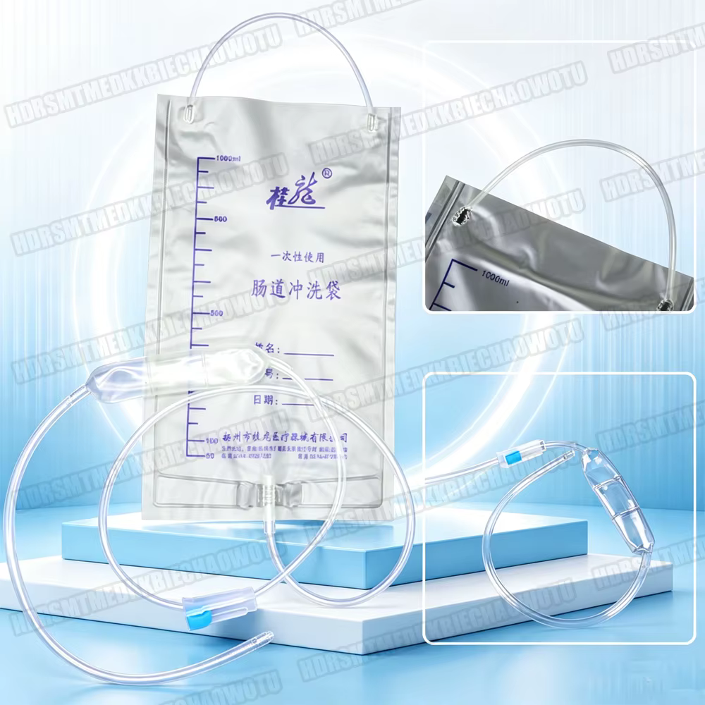 Lot de 10 sacs de lavement pour l'intestin de 1000 ml, nettoyeur anal et vaginal, sac de détoxificat
