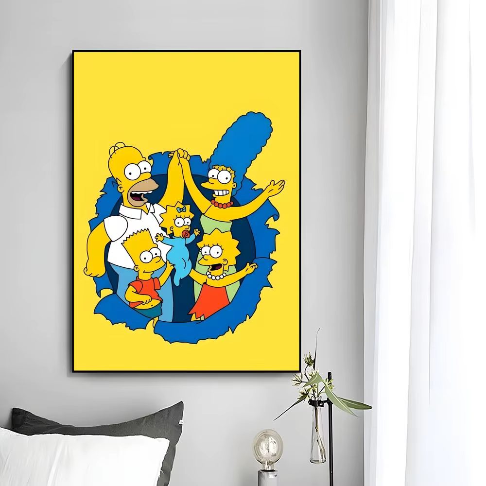 Affiche d'art mural de dessin animé The S-Simpsons, impression d'affiche décorative, décoration mura