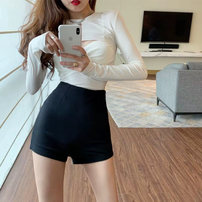 Femmes Shorts Extensible S-5XL Noir Sexy Gaine All-match Ulzzang Chaud Maigre Taille Haute Bas Basiq