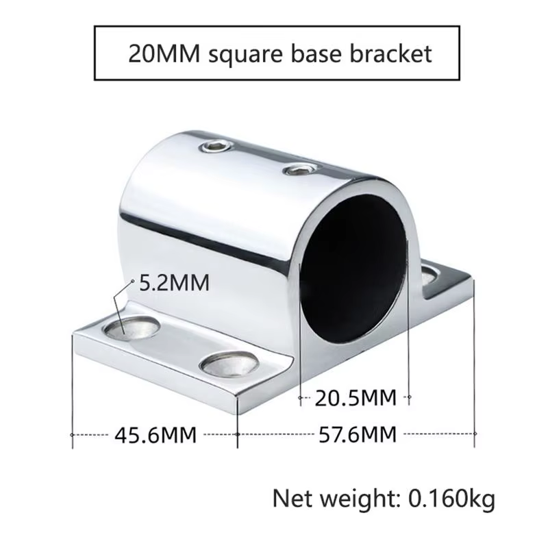 Base de poteau carrée en acier inoxydable robuste 20mm 22mm 25mm pour fixation sécurisée de garde-co