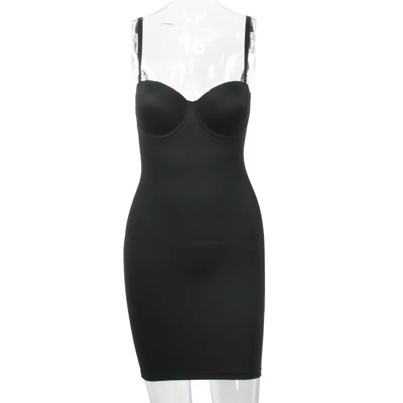Minceur pleine longueur Shapewear glisse nue droite Tube robe corps Shaper femmes maigre sous les ro