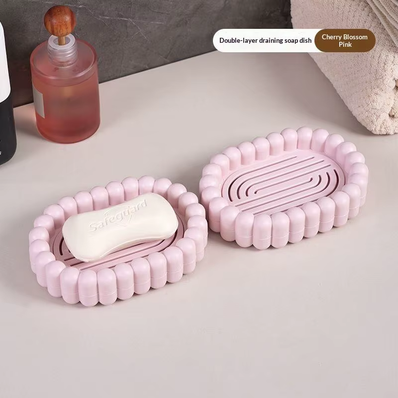 Plateau à savon de douche compact pour les voyages, en plastique durable avec fonction de drainage r