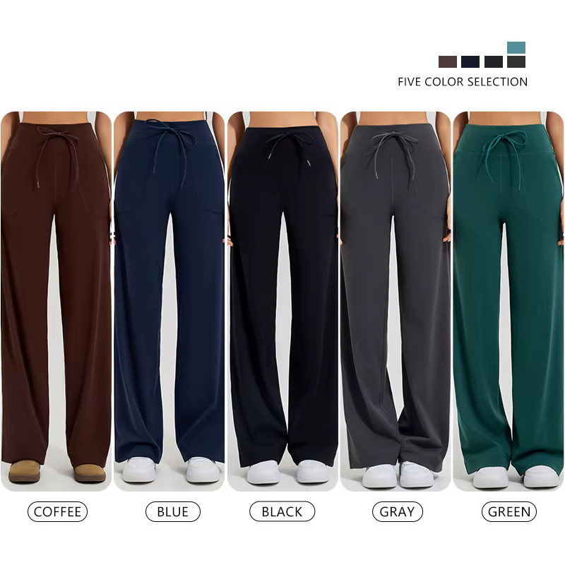 Pantalon de Yoga taille haute pour femmes, ample, course à pied, Double face brossé avec poches, cra