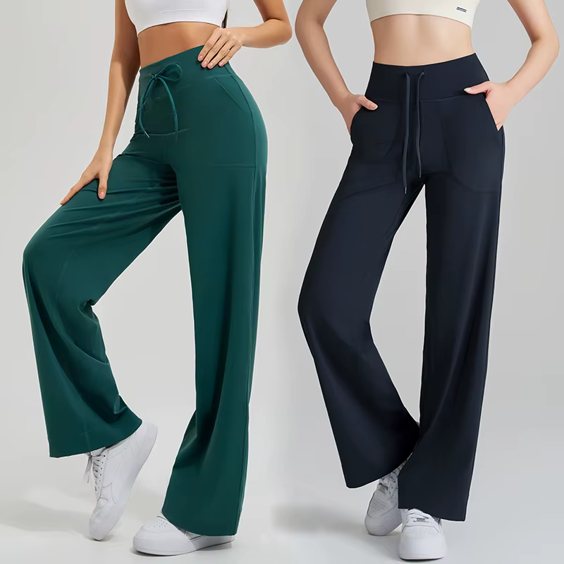 Pantalon de Yoga taille haute pour femmes, ample, course à pied, Double face brossé avec poches, cra