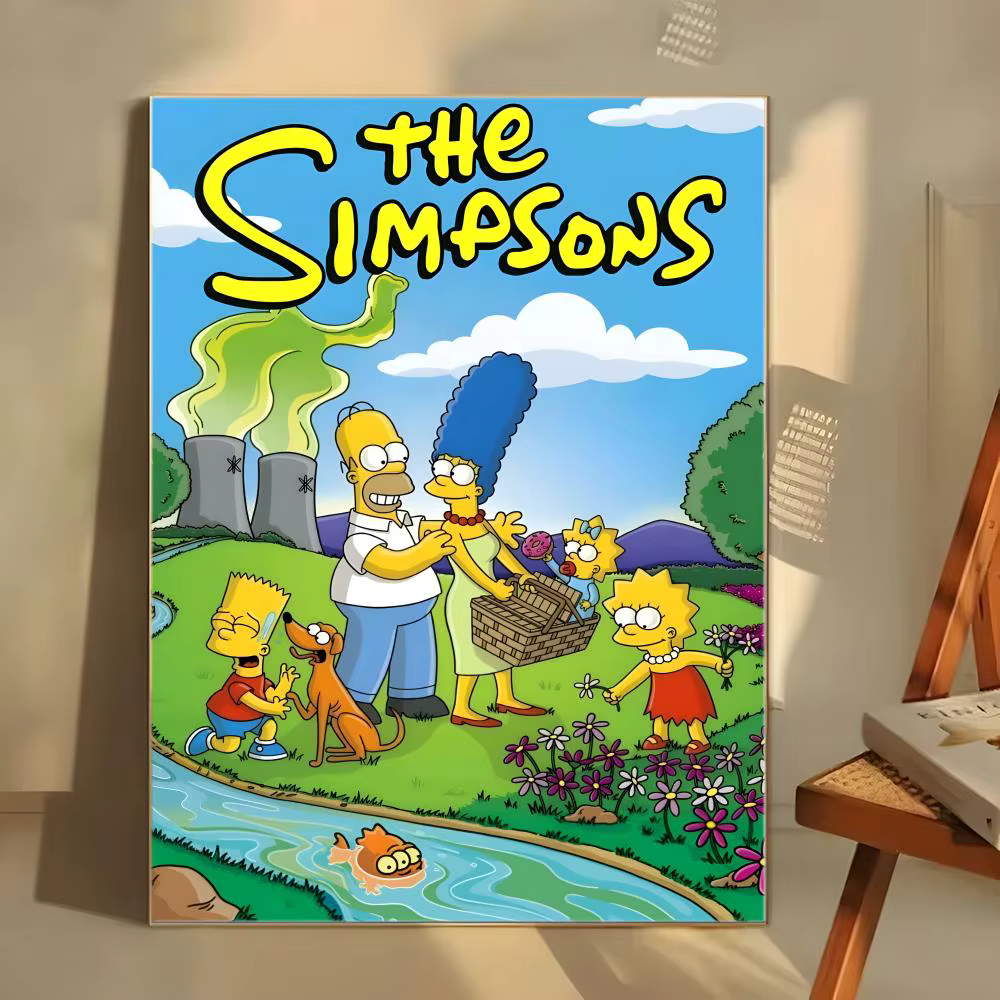 Affiche autocollante de dessin animé classique T-The S-Simpsons, autocollant en papier imperméable, 