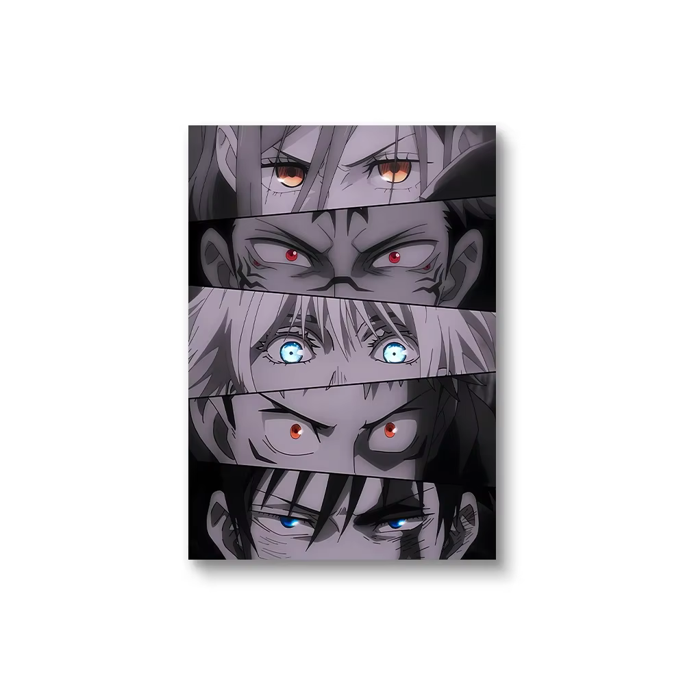Affiche imprimée Anime Jujutsu Kaisen, Itadori Yuji Fushiguro Megumi ‌   Sukuna Collage toile peintu