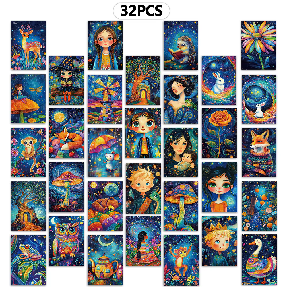 32 cartes postales style Van Gogh, cartes décoratives/de vœux/postales, impression haute précision,