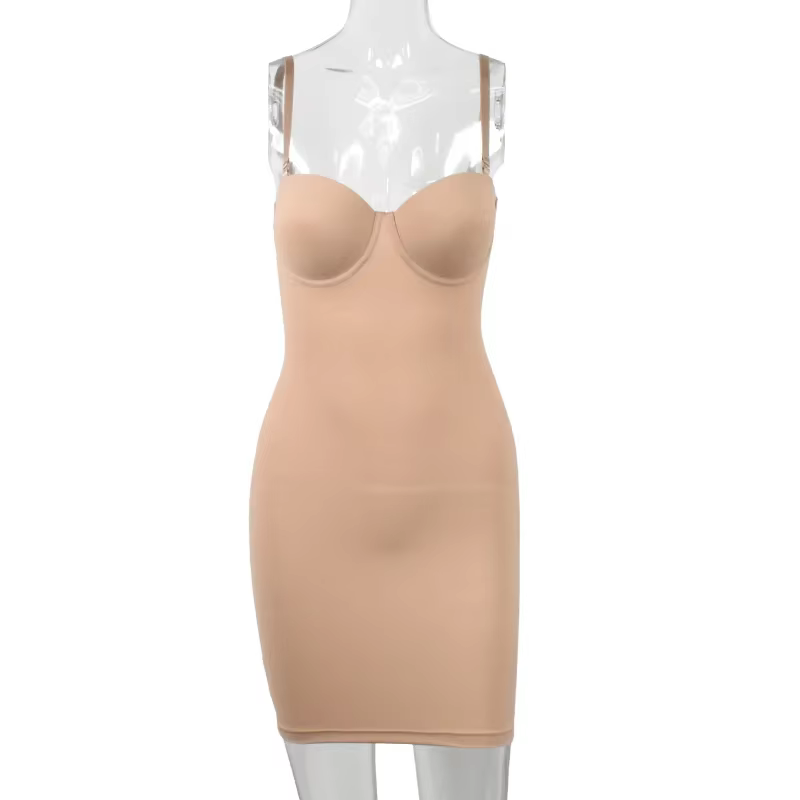 Minceur pleine longueur Shapewear glisse nue droite Tube robe corps Shaper femmes maigre sous les ro