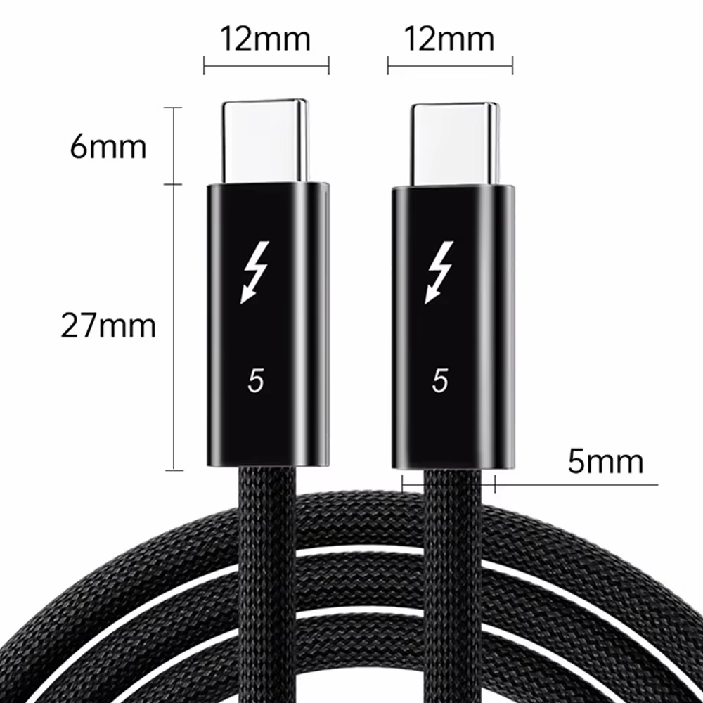 Câble de données Thunderbolt 5 80 Gbps 240 W 16K compatible avec Thunderbolt 4 USB4 Transmission com