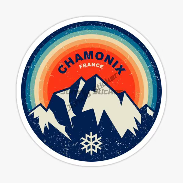CHAMONIX ville française dans les Alpes autocollant de voiture Moto Van vélo Moto ordinateur portabl