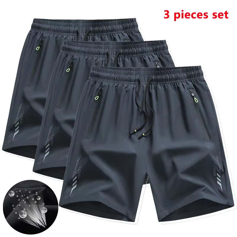 3 pièces nouveaux Shorts de course hommes Shorts de sport de gymnastique séchage rapide entraînement