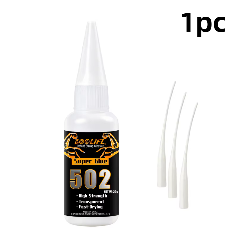 LOOLIFL 20g 502 Super Glue, adhésif instantané puissant, séchage rapide, transparent, pour plastique