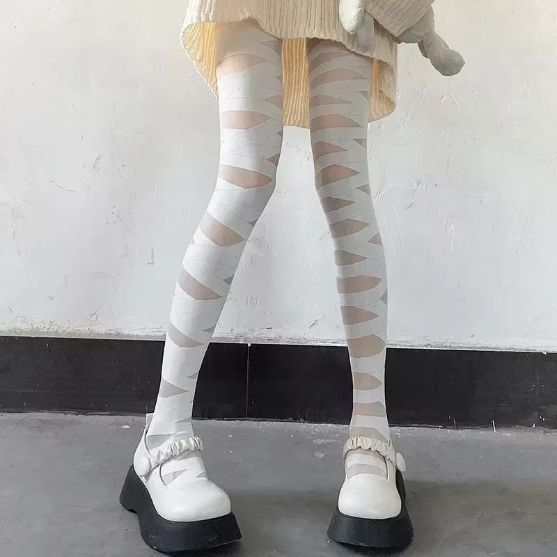 JK-Collants Lolita pour Femmes, Bas Bandage, Cuisse Haute, Lingerie Sexy, Bonneterie pour Bol, Y2k
